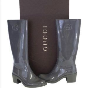 Gucci GG Grey rubber Rain boots size 39 / 9
